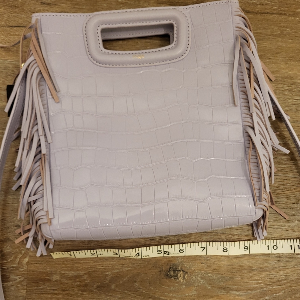 Maje M Embossed Leather Bag Violet        (rare color to find) - Picture 10 of 14